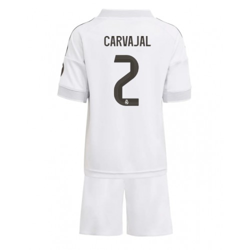 Otroški Nogometni dresi Real Madrid Daniel Carvajal #2 Domači 2025-26 Kratek Rokav (+ Kratke hlače)
